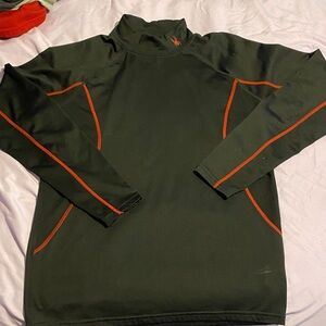 Spyder Men's Black and Orange Long Sleeve Shirt